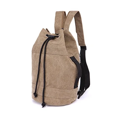 Image of LOSMILE Canvas Travel Duffles,Holdall Bags Overnight Weekend Carry On Shoulder Tote Bag Rucksack Luggage.（M Brown）