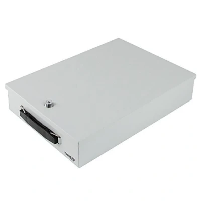 Image of HMF 141 07 Document Box Tray Security Din A4, 37,5 x 26,5 8,0 Centimeter, Light Gray