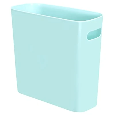 Image of Youngever 5.5L Slim Trash Can, Re usable Plastic Garbage Container Bin, Small Bin with Handles for Home Office, Living Room, Study Kitchen, Bathroom (Mint)