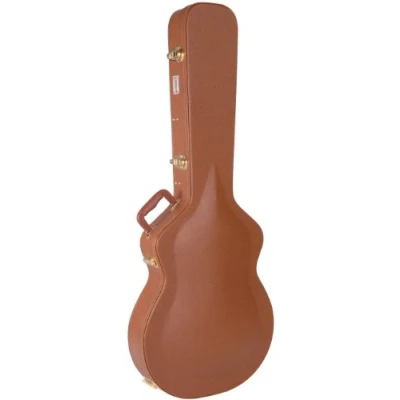 Image of Kinsman CSA535 Deluxe Brown Vintage Arch Top Semi Acoustic Guitar Case