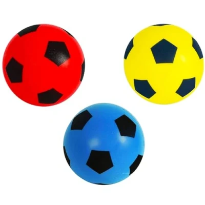 Image of Fun Sport Foam Footballs Indoor/Outdoor Soft Sponge Soccer Ball Play Many Games For Hours Of Suitable All Ages (19.4cm, 3Pk Red, Blue &amp; Yellow)