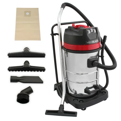 Image of MAXBLAST Industrial Vacuum Cleaner Wet &amp; Dry Attachments Commercial Cleaning Stainless Steel (80 Litre)
