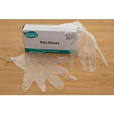 Image of Disposable Polythene Food Grade Gloves Large Clear 500 Pack