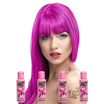Image of Renbow Crazy Color Semi Permanent Hair Cream Pinkissimo No.42 100ml x 4 Bottles. by