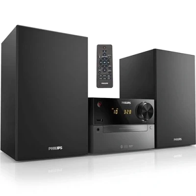 Image of PHILIPS Audio M4505/12 Micro Music System with Bluetooth (DAB+/FM Radio, USB, CD, MP3 60 W, In, USB Port for Charging, Bass Reflex Loudspeakers, Digital Sound Control)