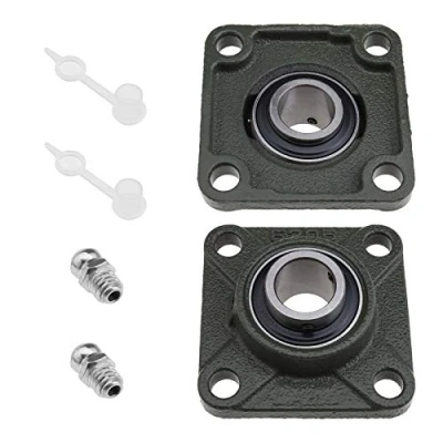 Image of OTOTEC 25mm Bore UCF205 Pillow Block Bearings With Oil Nozzle 2Pcs Self Aligning 4 Bolt Square Flange Mounted Bearing For Conveying Systems Spin Machine Printing
