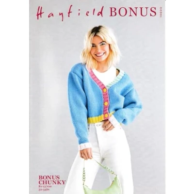 Image of Hayfield Bonus Chunky Knitting Pattern 10600 Cardigan
