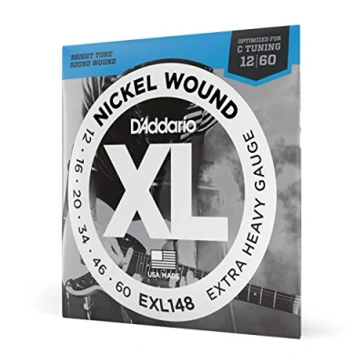 Image of D&#039;Addario Guitar Strings XL Nickel Electric EXL148 Perfect Intonation, Consistent Feel, Reliable Durability For 6 String Guitars 12 60 Extra Heavy