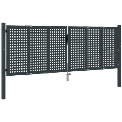 Image of vidaXL Garden Gate Anthracite 300x125 cm Steel
