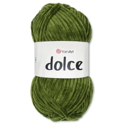 Image of Frida&#039;s Wollhaus YarnArt 100g Dolce Chenille Wool Yarn Knitting Crochet Amigurumi 64 Colours (772 Moss Green)