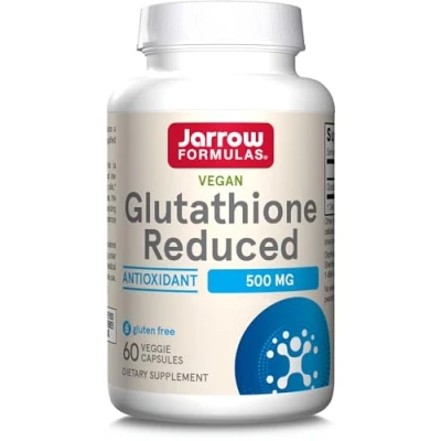 Image of Jarrow Formulas, L Glutathione, 500mg, Highly Dosed, 60 Vegan Capsules, Laboratory Tested, Vegetarian, Soy Free, Gluten GMO Free