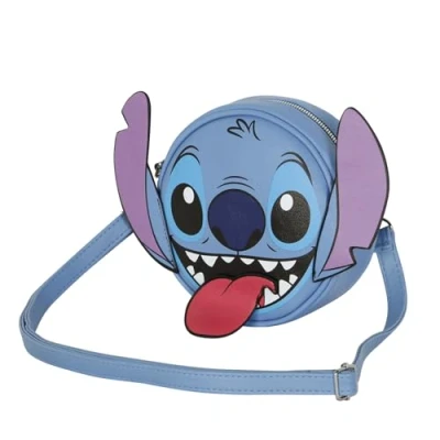 Image of Disney Lilo and Stitch Tongue Round Shoulder Bag, Blue, 18.5 x cm