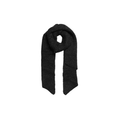 Image of PIECES Pcpyron Structured Lurex Scarf Noos Cp, Black/Detail: Gold Lurex, One Size