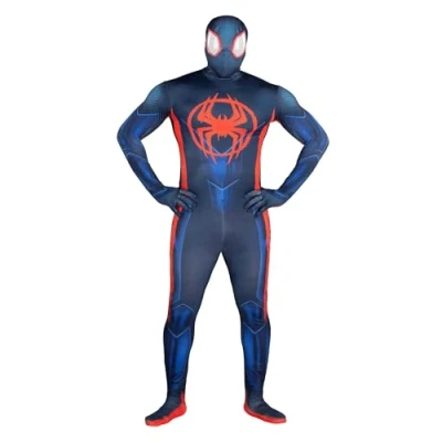 Image of Jazwares MARVEL Spider Verse 2 Adult Miles Morales Zentai Suit Costume Small