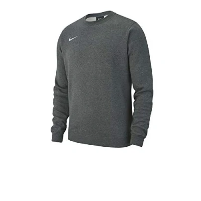 Image of Nike Y Crw Flc Tm Club19 Sweatshirt Charcoal Heathr/(White), X Large