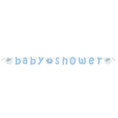 Image of Unique Party 41709 5ft Blue Elephant Baby Shower Banner