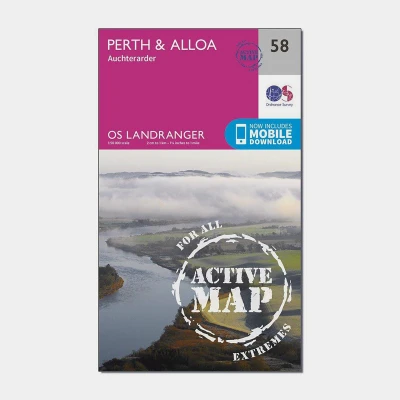 Image of Landranger Active 58 Perth &amp; Alloa, Auchterarder Map With Digital Version