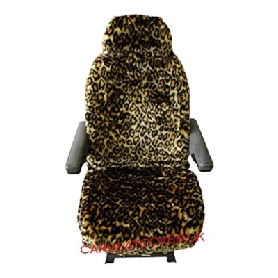 Image of Carseatcover uk Pair OF Luxury MOTORHOME Seat Covers in Faux Fur [CHOICE 10 FABRICS][LEOPARD]