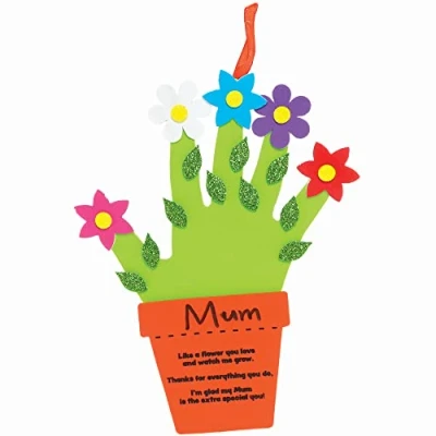 Image of Baker Ross Mother&#039;s Day Handprint Poem Decoration Kits Pack of 4, Mothers Crafts for Kids (FC418)