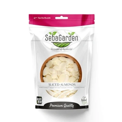 Image of Seba Garden Blanched Sliced Almonds 1 kg , Almond Flakes Non GMO, Raw, Unpasteurized, Unsalted, Keto, Paleo, Kosher, Bulk, High in Protein, Dietary Fiber, Baking