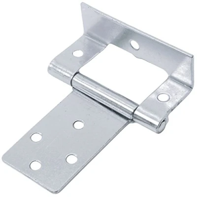 Image of 5 Pairs of Large 50mm Cranked Flush Hinges Silver Cabinet/Cupboard/Door Fittings