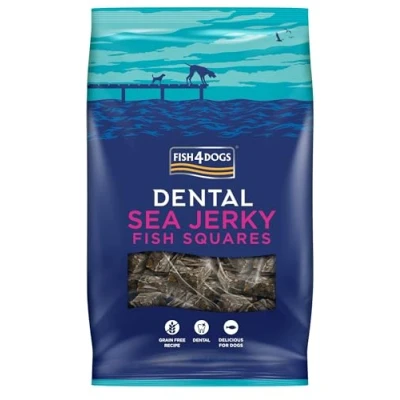 Image of Fish4Dogs Sea Jerky Squares Low Calorie, Hypoallergenic Dog Treat Baked Fish for Dogs Natural, Dental Skin (575g)