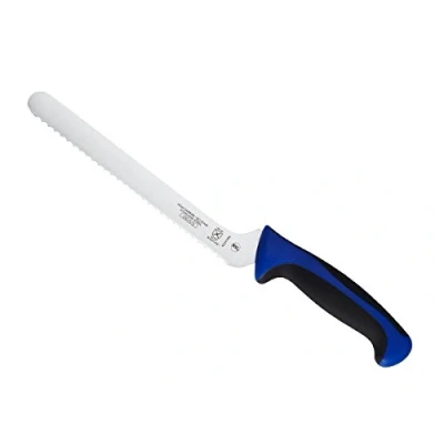 Image of Mercer Culinary M22418BL Millennia Offset Bread Knife with Wavy Edge, Blue, 8 Inch