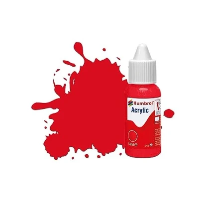 Image of Humbrol Model Paint DB0019 No 19 Red Gloss (14ml) , Acrylic Paints for Models, Plastic, Metal, Wood, Glass, Ceramics and More, Touch Up Hobby Bottle Craft Kits