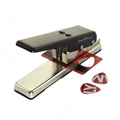 Image of Minidiva Professional Guitar Plectrum Punch Picks Maker Card Cutter DIY Own Pick (Black)…