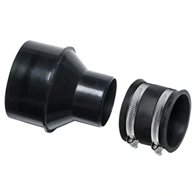 Image of POWERTEC 70349 4&quot; Hose Cone Reducer with 2 1/2&quot; Control Flex Cuff for Dust Collection on Power Tool and Vacuum