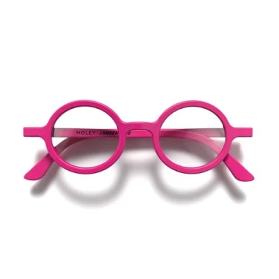 Image of LONDON MOLE Eyewear Moley Reading Glasses Round Cool Readers Stylish Men&#039;s Women&#039;s Unisex Spring Hinges Pink + 2.5 magnification