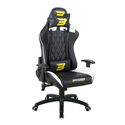 Image of BraZen Phantom PC Chair Gaming for Adults Office Computer Chairs Adult Video Game Gamer White