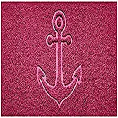 Image of Nicoman Embossed Spaghetti Door Mat Dirt Trapper Jet Washable Doormat 70x43cm (Pink, ANCHOR Shape) Use Indoor or Sheltered Outdoor