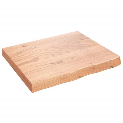 Image of vidaXL Bathroom Countertop Light Brown 60x50x(2 6) cm Treated Solid Wood