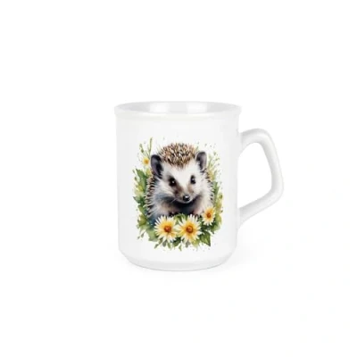Image of Floral Hedgehog Mug Animals &amp; Flowers Nature Gifts Creatures Great Small Wildlife Themed Present Tea Coffee Hot Drinks Ceramic Cup