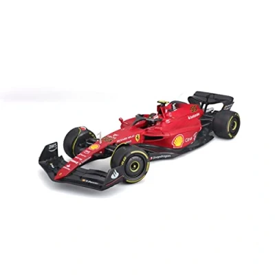 Image of Bburago B18 16811S Formula 1 Ferrari F1 75 SAINZ with Helmet 1:18 Scale Die Cast Collectible Race Car F1, Multiple