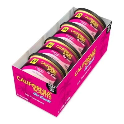 Image of California Scents, Car Air Fresheners Can, Coronado Cherry Scent, Pack of 4, Strong Adjustable Long Lasting Fragrance, Eliminates Odour