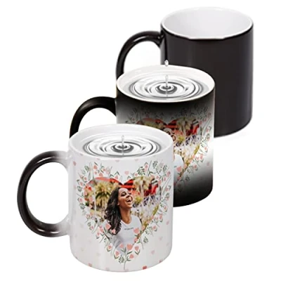 Image of Naispanda Personalized Photo Magic Mug,Custom Picture Text Mugs Heat Sensitive Color Changing Coffee Mug Milk Tea Cup Customised Original Gifts for Family Lovers Friends Couple