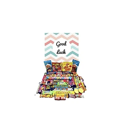 Image of Good Luck Pick N Mix Ultimate Retro Sweet Box Candy Hamper Gift Present over 60 sweets New Job Exams Home