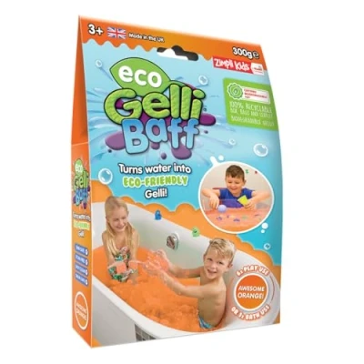 Image of Eco Gelli Baff Orange, 1 Bath or 6 Play Uses from Zimpli Kids, Magically turns water into thick, colourful goo, Friendly Toy, Conscious Toys for Girls &amp; Boys, Messy Multi Sensory