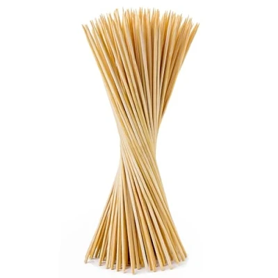 Image of Wooden Skewers 30cm Bamboo 12 Inch 100pk Barbecue Sticks for BBQ, Kabobs, Chocolate Fountain, Fruit, Cocktail, and More