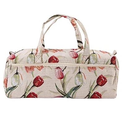 Image of Household Fabric Bag Crafts Knitting Needles Storage Sewing Accessories Sweater Woven Organizer for Organization Storage(Red Tulip)
