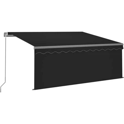 Image of vidaXL Manual Retractable Awning with Blind&amp;LED 3x2.5m Anthracite