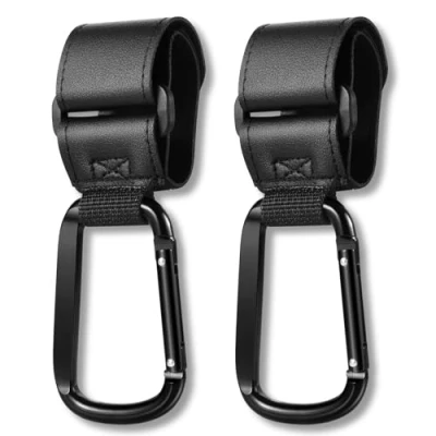 Image of Balala Buggy Clips 2 Pcs, Pram Hooks Shopping Bags, Hook Organizer, Mommy Stroller Clip, Carabiner, Bag for Hanging Purses, Diaper Bag…