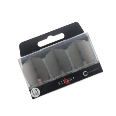 Image of 1 SET L STYLE CHAMPAGNE DART FLIGHTS SHAPE CLEAR BLACK