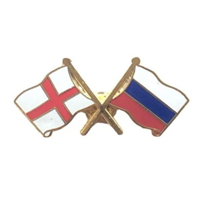 Image of emblems gifts England &amp; Russia Friendship Flags Enamel Lapel Pin Badge