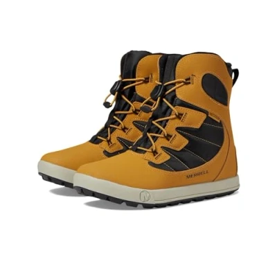 Image of Merrell SNOW BANK 4.0 Wtrpf Unisex Winter boots for kids, Size: 4, Wheat/black Leather and textile
