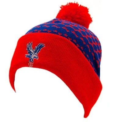 Image of Crystal Palace FC Ski Cuff Knit Beanie Bobble Hat Black