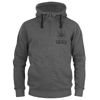 Image of Newcastle United FC Official Football Gift Mens Zip Hoody Fleece Grey Medium
