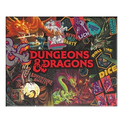 Image of Paladone PP8321DD Dungeons &amp; Dragons Collage Officially Licensed 1000 Piece Jigsaw Puzzle, Multicolor